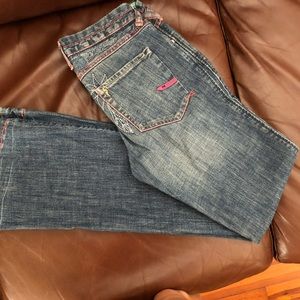 Parasuco flare jeans with Pink accent size 26 - Excellent Condition